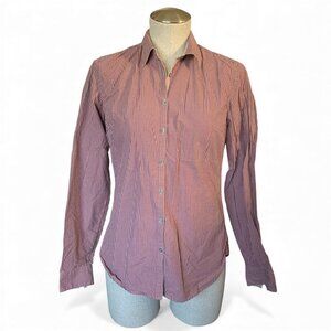 Timberland Women’s Slim Fit Button-Up Shirt – Red Check – Size 4 Stretch Cotton